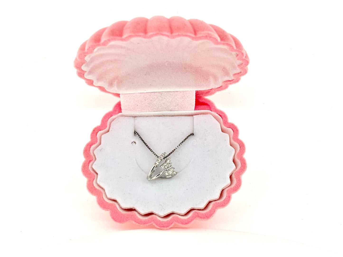 14k White Gold Diamond Butterfly Pendant, Butterfly Necklace Diamond Necklace Diamond Pendant Birthday Gift For Her For mom Anniversary Gift