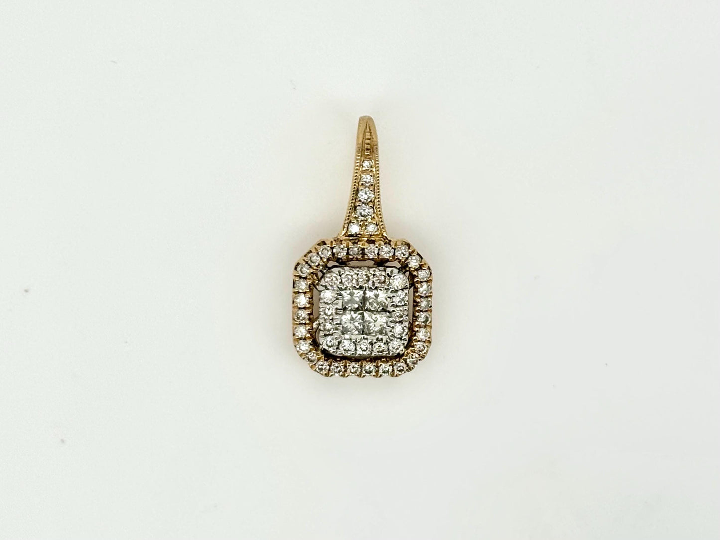 14K Yellow Gold Diamond Pendant, Dainty Diamond Necklace Charm Natural Diamonds, Gift for Her Birthday, Anniversary, Wedding jewelry