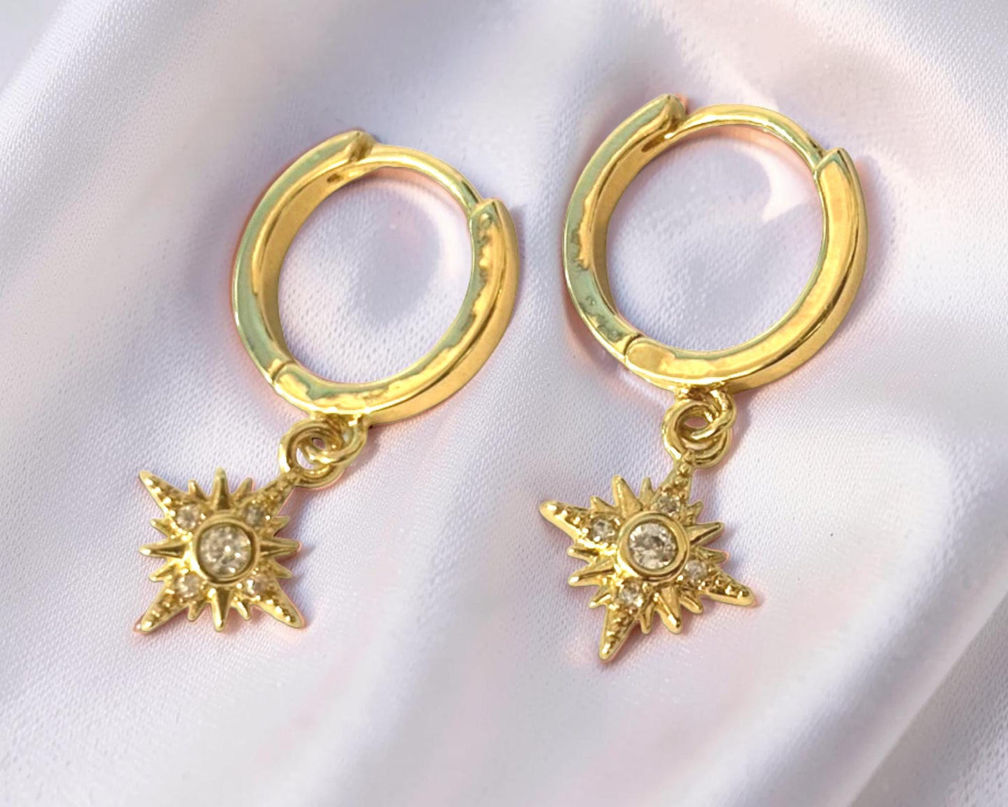 North Star Earrings – Hypoallergenic Stackable Gold Plated Star Shaped Studs | Meaningful Gift