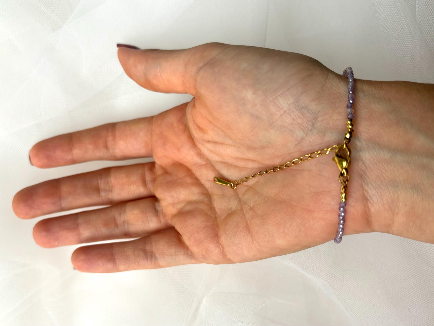 Amethyst Genuine Natural Freshwater White Pearl Waterproof Bracelet, Adjustable Gold Stainless Steel Elegant Gift for Girlfriend Sister Wife