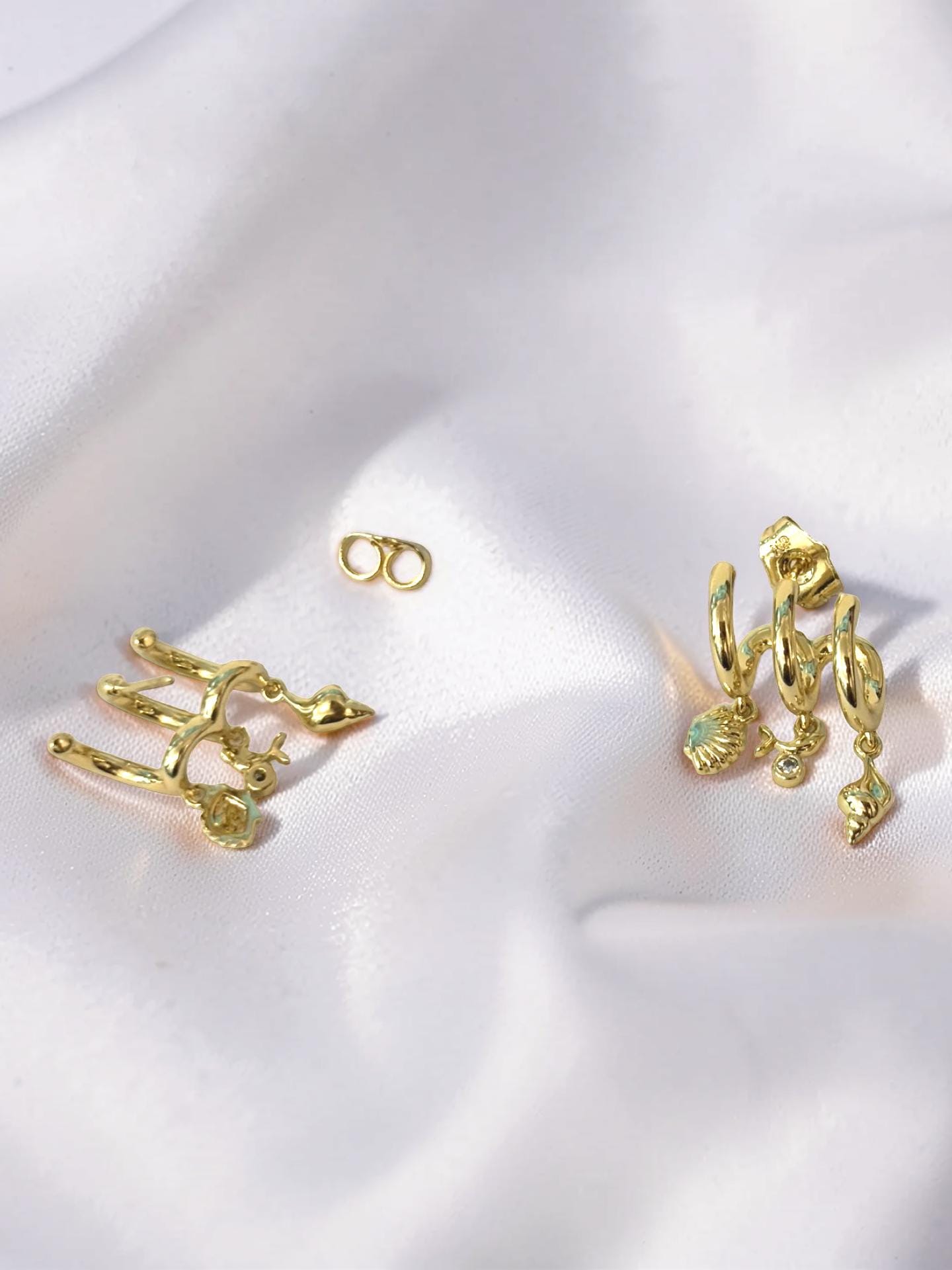 Gold Hoop Earrings – Dainty Shell Charm Hoops | Tarnish Free, Coastal Style Gift for Her