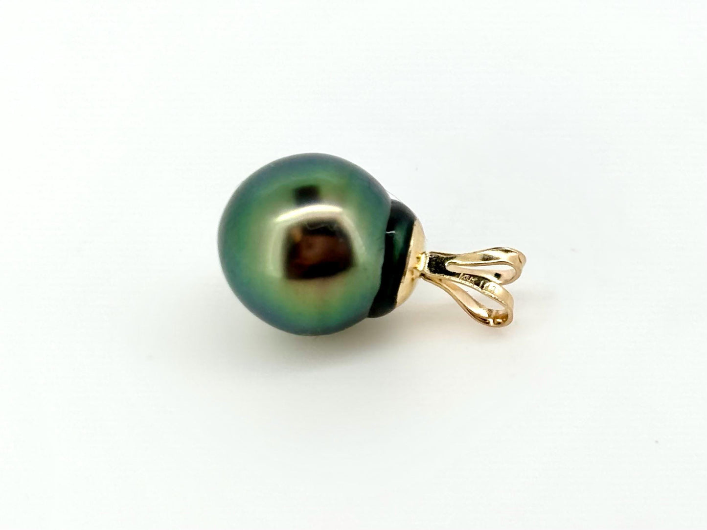 Genuine Natural Tahitian Pearl Necklace Black Pearl Pendant with 14K Solid Gold  Black Pearl Necklace Birthday Gift for Her Gift for Mom