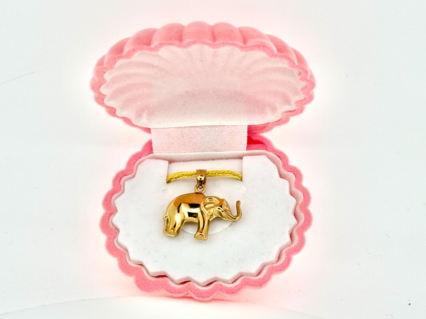 14K Solid Gold Elephant Pendant Necklace – Gift for Her, Mom, Wife, Daughter, Birthday, Anniversary, Protective Good Luck Jewelry