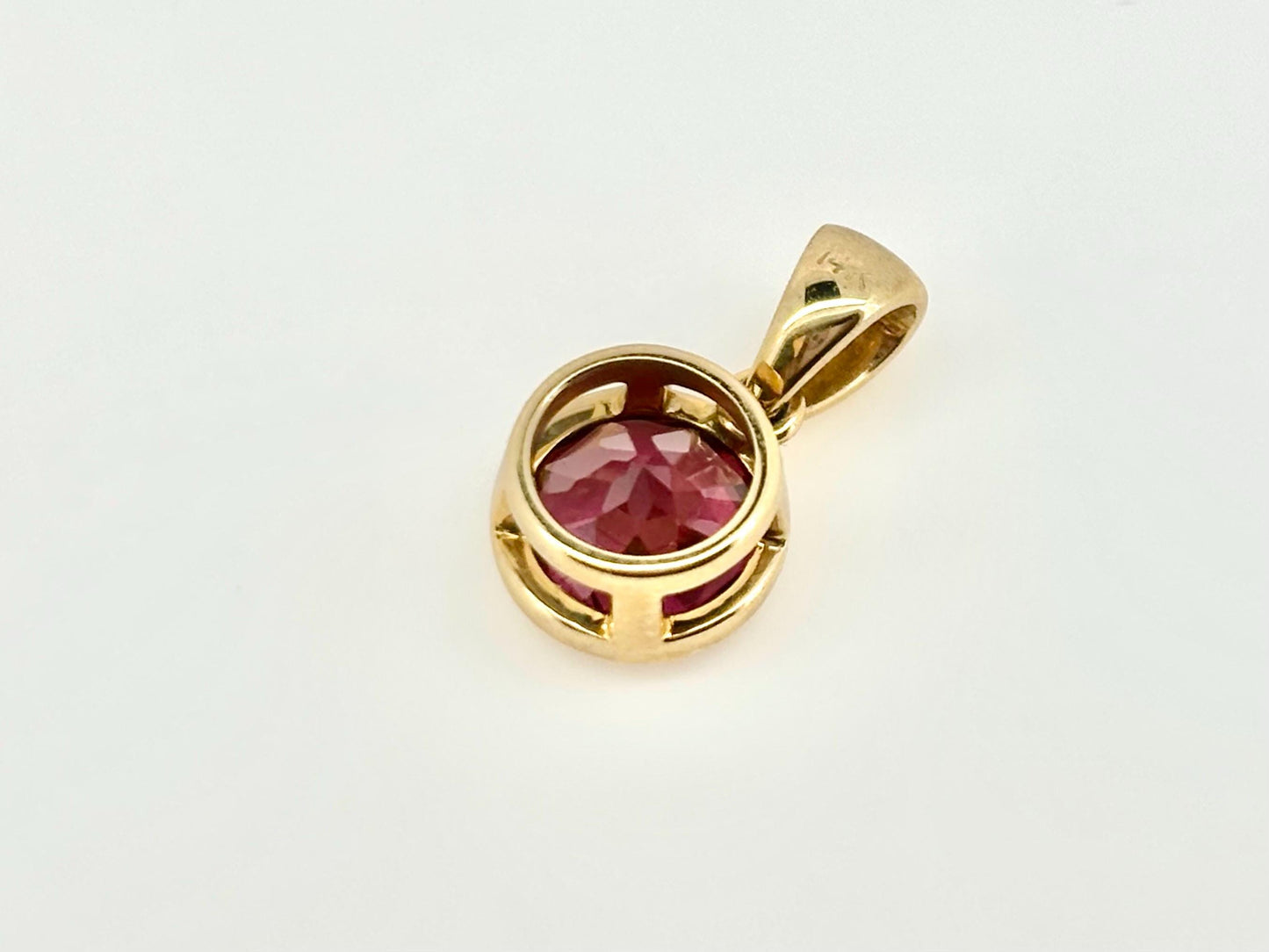 Island Ember Garnet Pendant – 14k Rhodolite Garnet Solid Gold Necklace