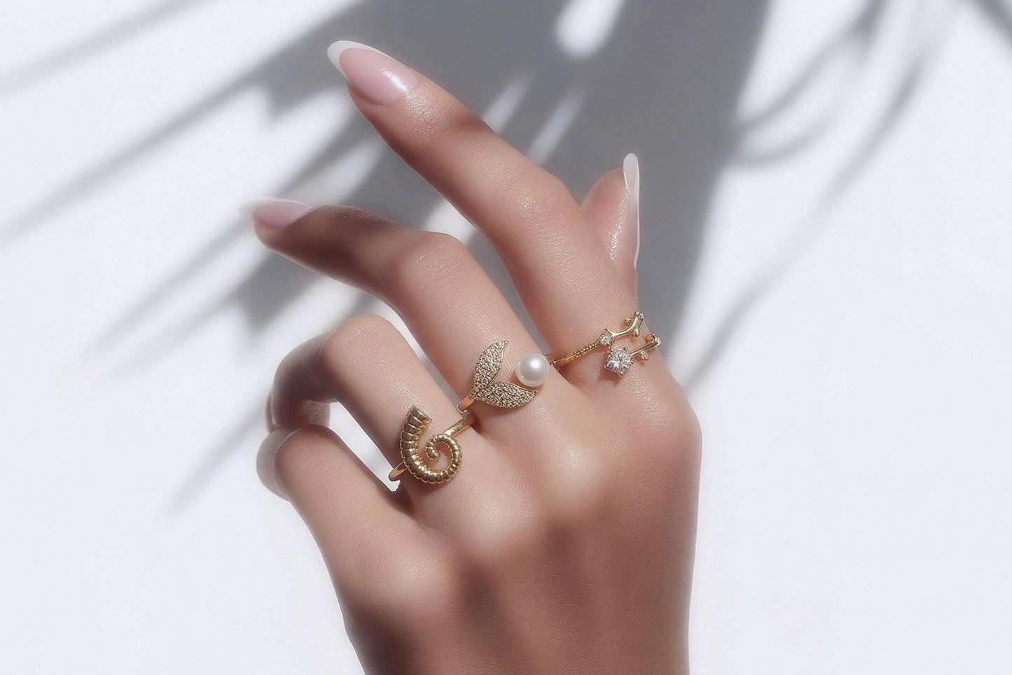 Shell Ring Adjustable – 14K Gold Plated Stainless Steel Beach Jewelry Gift For Her