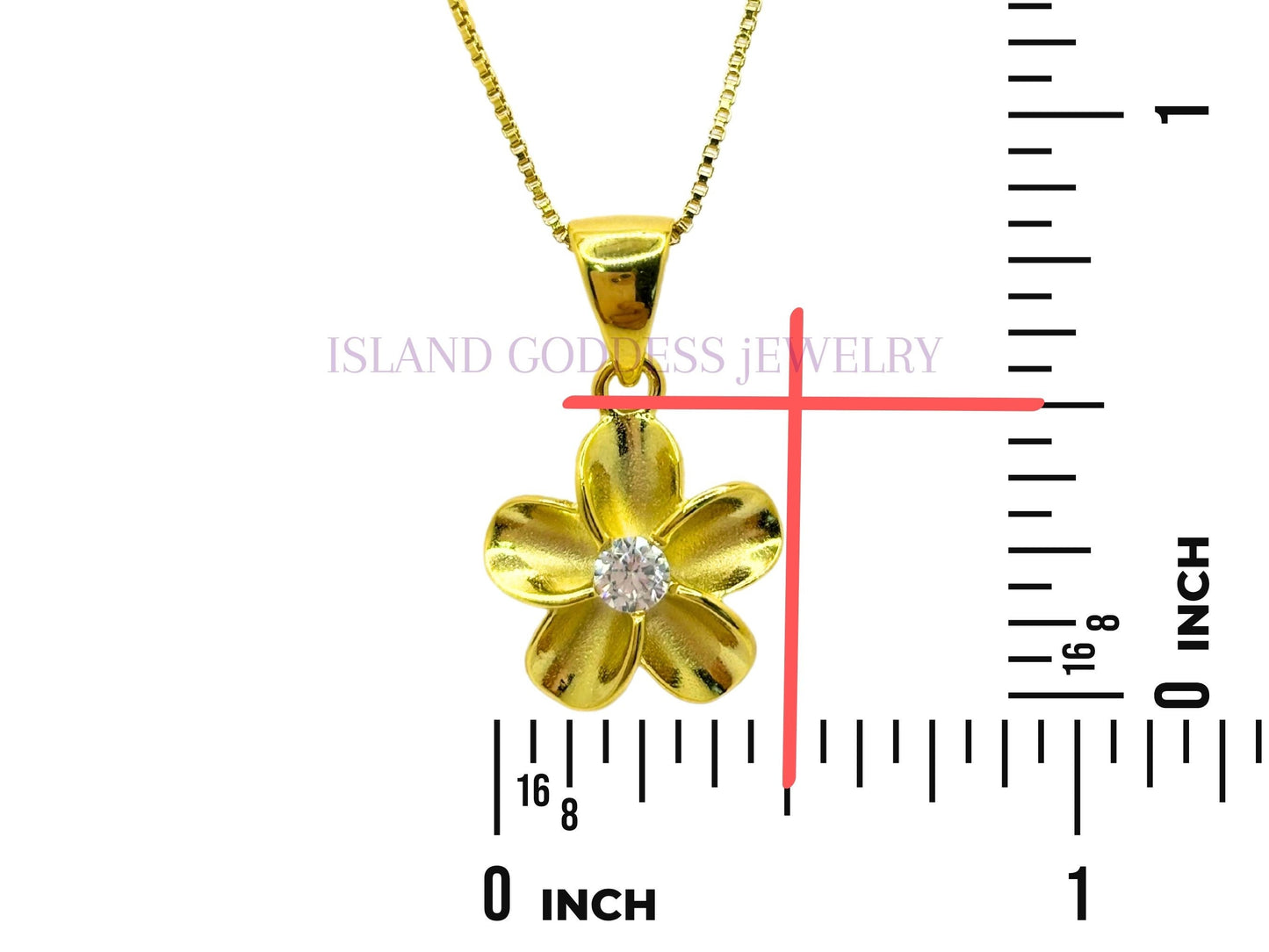 Hawaiian Plumeria Flower Necklace 14K Gold Plated Sterling Silver with Sparkling CZ Stone Romantic Jewelry Gift for her Wife, Mom Girlfriend