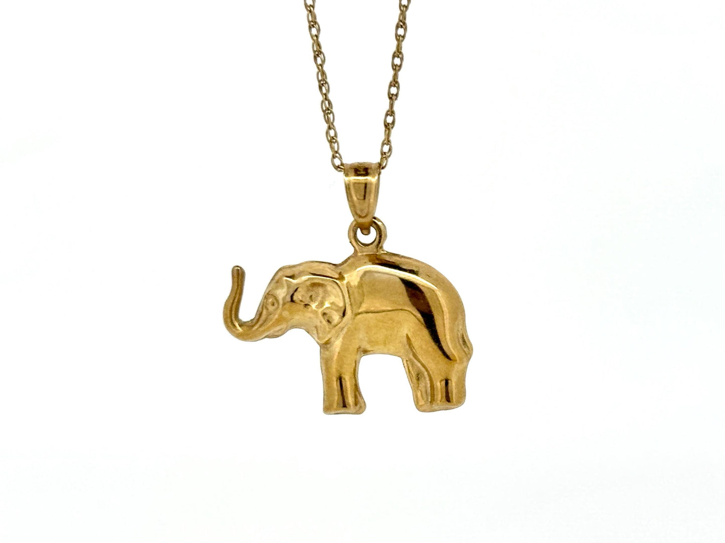 14K Solid Gold Elephant Pendant Necklace – Gift for Her, Mom, Wife, Daughter, Birthday, Anniversary, Protective Good Luck Jewelry