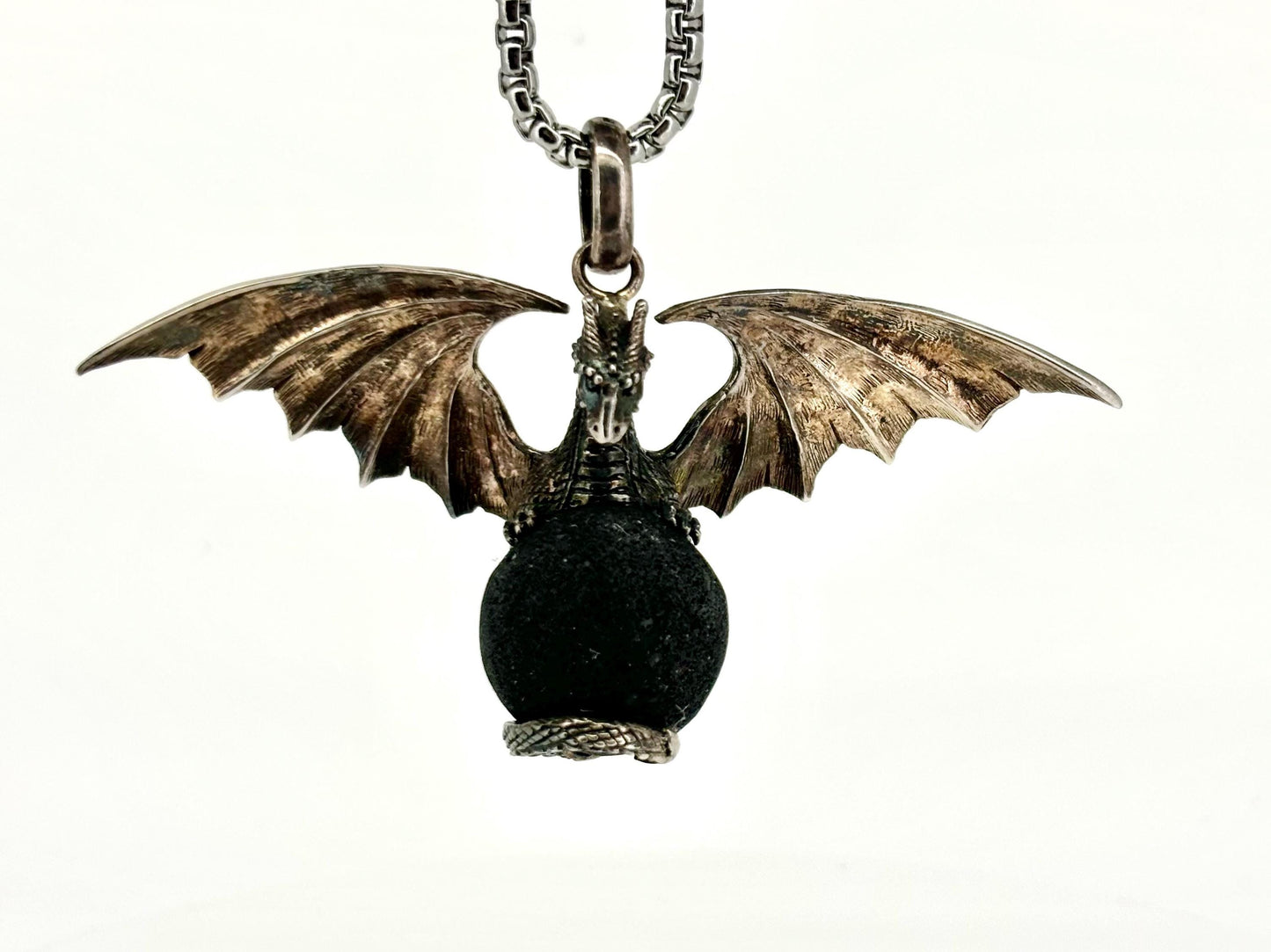 Dragon Necklace Dragon Pendant Halloween Necklace Costume Jewelry Lava Stone Pendant Witch Jewelry Witch Pendant Spooky Season Accessories