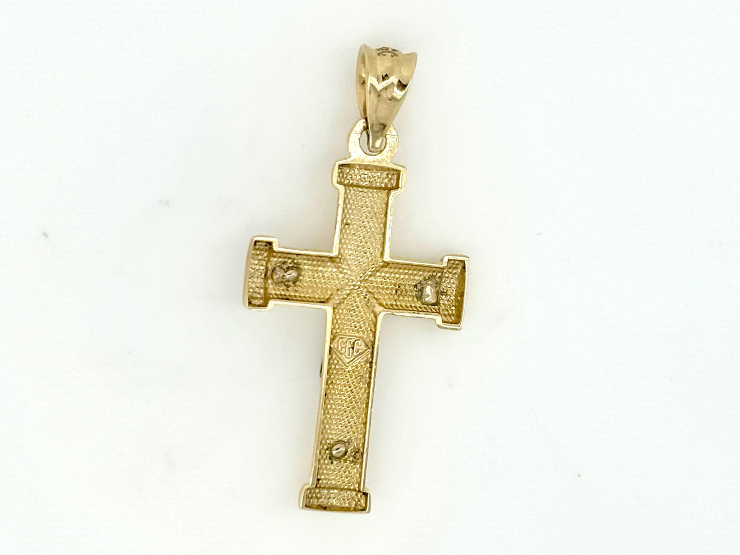 14K Solid Yellow Gold Cross Necklace Jesus Christ Pendant Giant Elegant Christian Gift for her Chritian Gift for Wife Christmas Gift