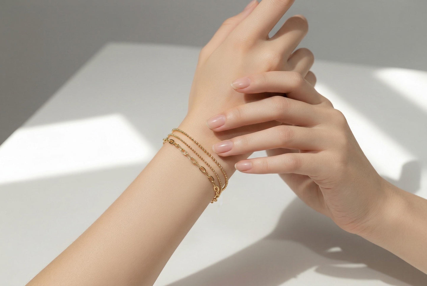 Dainty Charm Bracelet | Adjustable Gold Chain With Sparkling Cubic Zirconia Stones