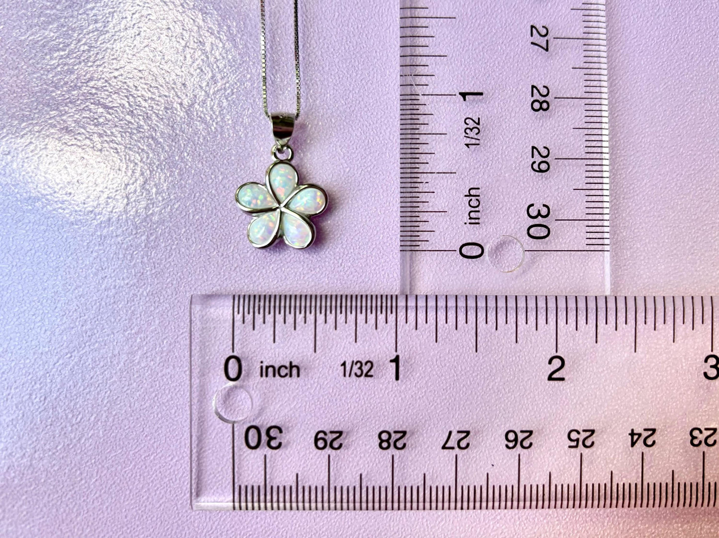 Hawaiian Plumeria Flower Necklace 925 Sterling Silver Tarnish Free White Opal Necklace Dainty Gift for Her Birthday Gift for Girlfriend