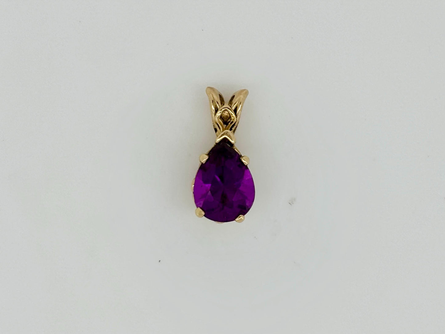 14K Solid Gold Necklace Red Violet Garnet Pendant Garnet Necklace- Genuine January Birthstone Jewelry, Birthday Gift for Her Purple Pendant