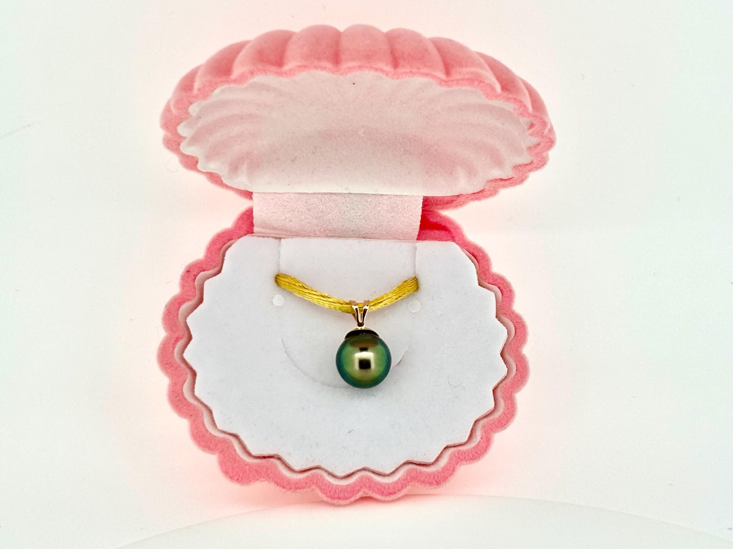 Genuine Natural Tahitian Pearl Necklace Black Pearl Pendant with 14K Solid Gold  Black Pearl Necklace Birthday Gift for Her Gift for Mom