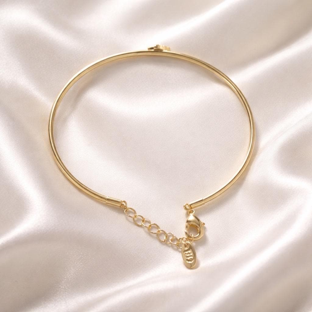 Evil Eye Bracelet – Adjustable 14K Gold Plated Stackable Protection Jewelry