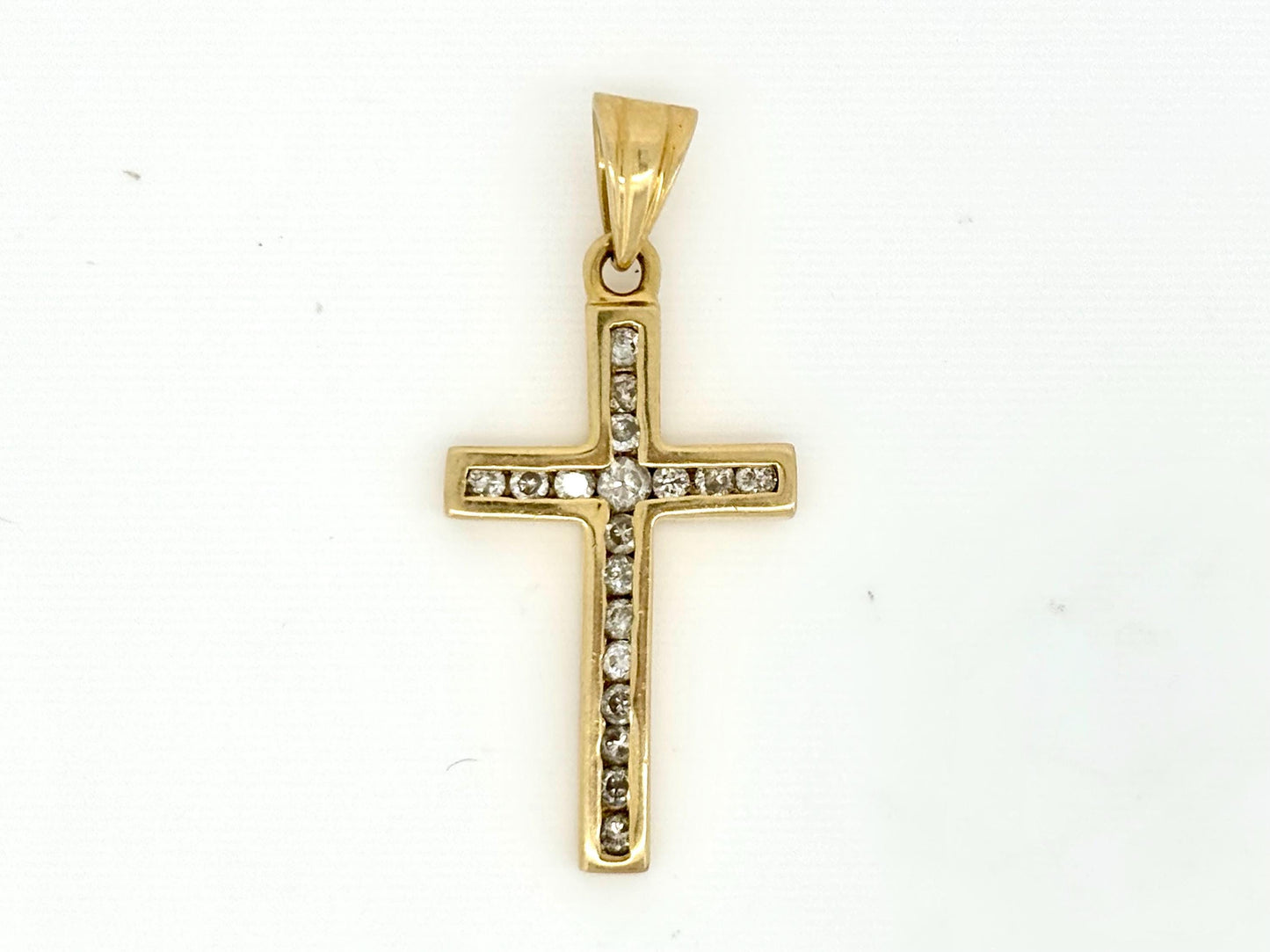 14K Solid Yellow Gold Cross Necklace Jesus Christ Pendant Diamond Cross Christian Gift for her Chritian Gift for Wife Christmas Gift