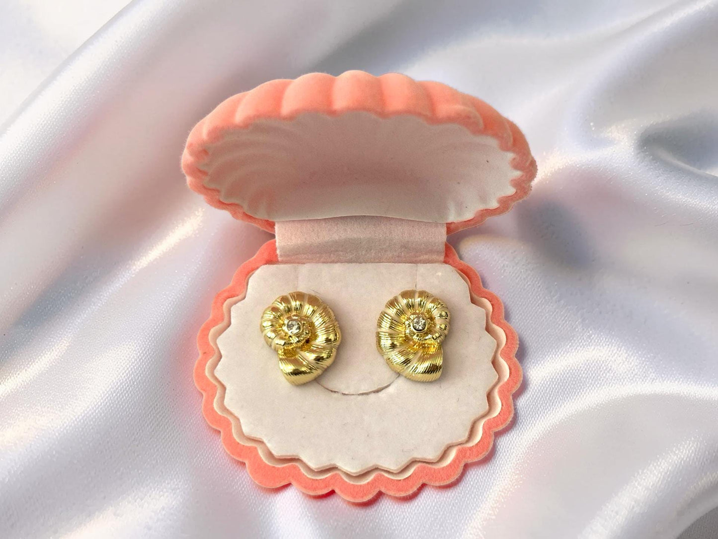 Shell Stud Earrings – Dainty Gold Studs with Shell Charm | Gift for Her
