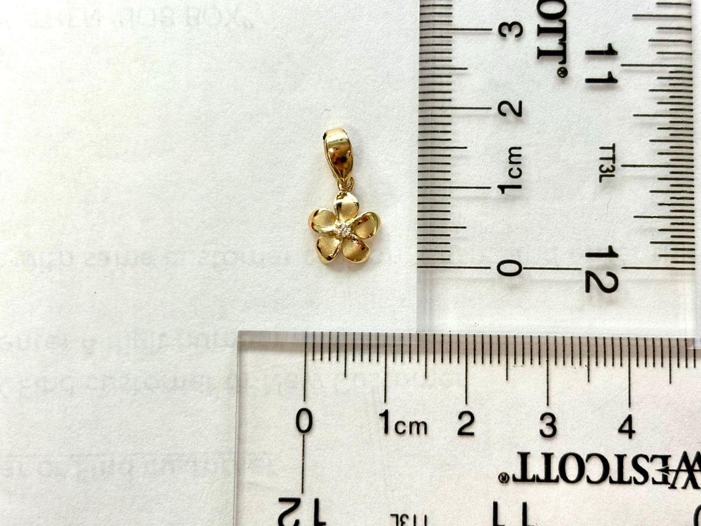 14K Solid Gold Plumeria Pendant Flower Pendant 0.2 Ct Diamond Necklace Gold Pendant Birthday Gift for her Gift for Mom Flower Necklace