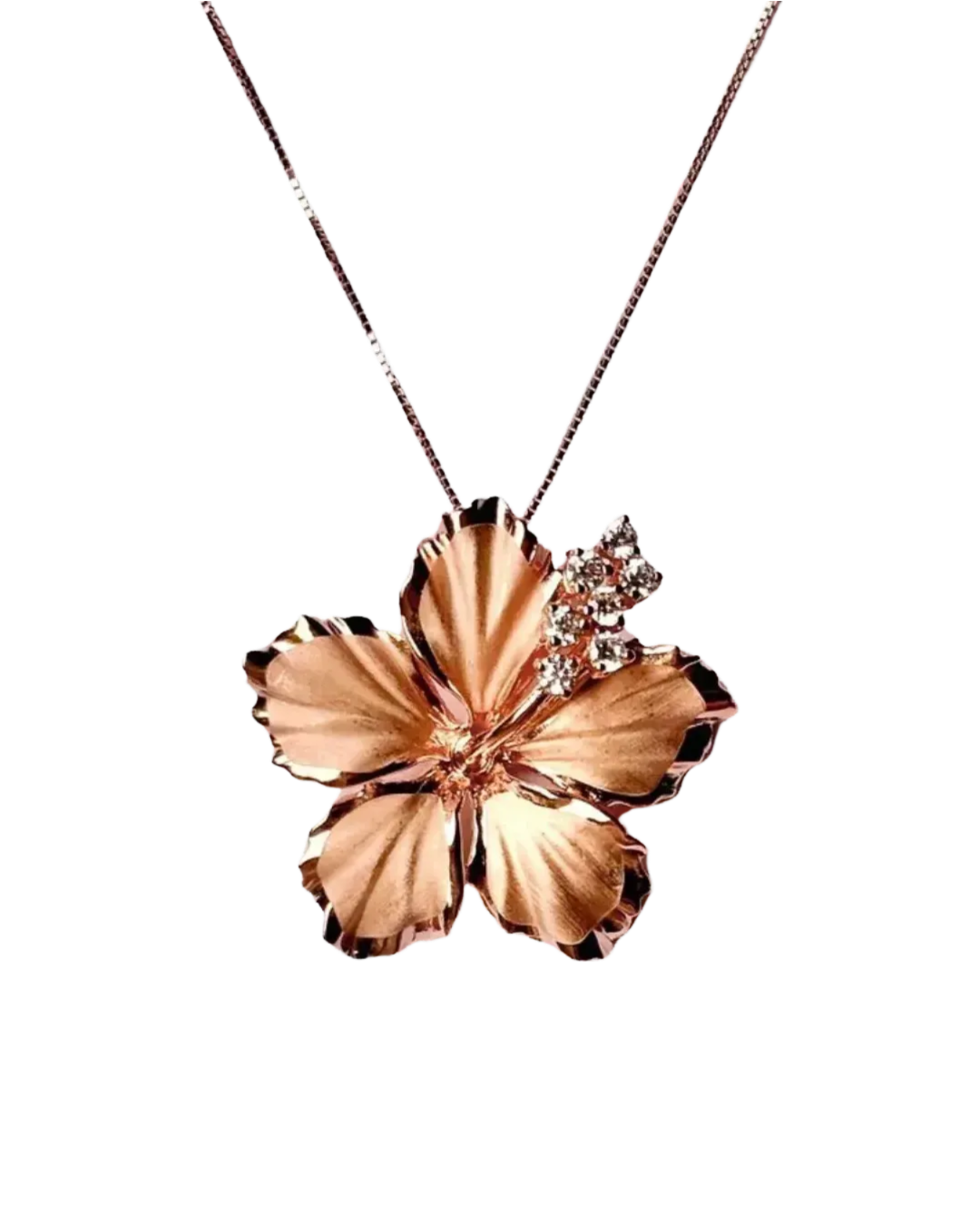 A delicate necklace with a large, intricately designed flower pendant.