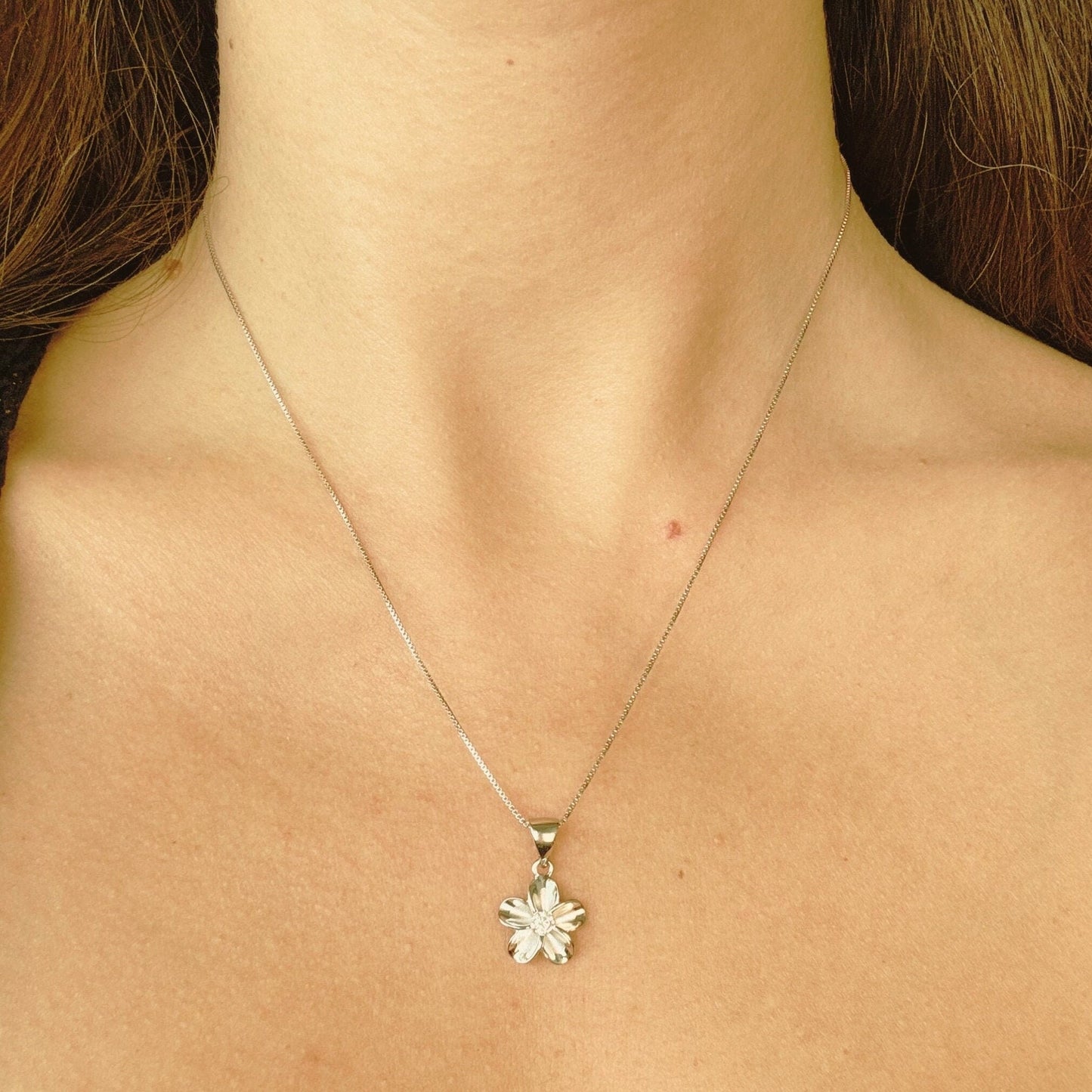 Hawaiian Plumeria Flower Necklace Tarnish Free 925 Sterling Silver with chain Romantic Gift For Her Gift for Girlfriend, Mom Dainty Necklace