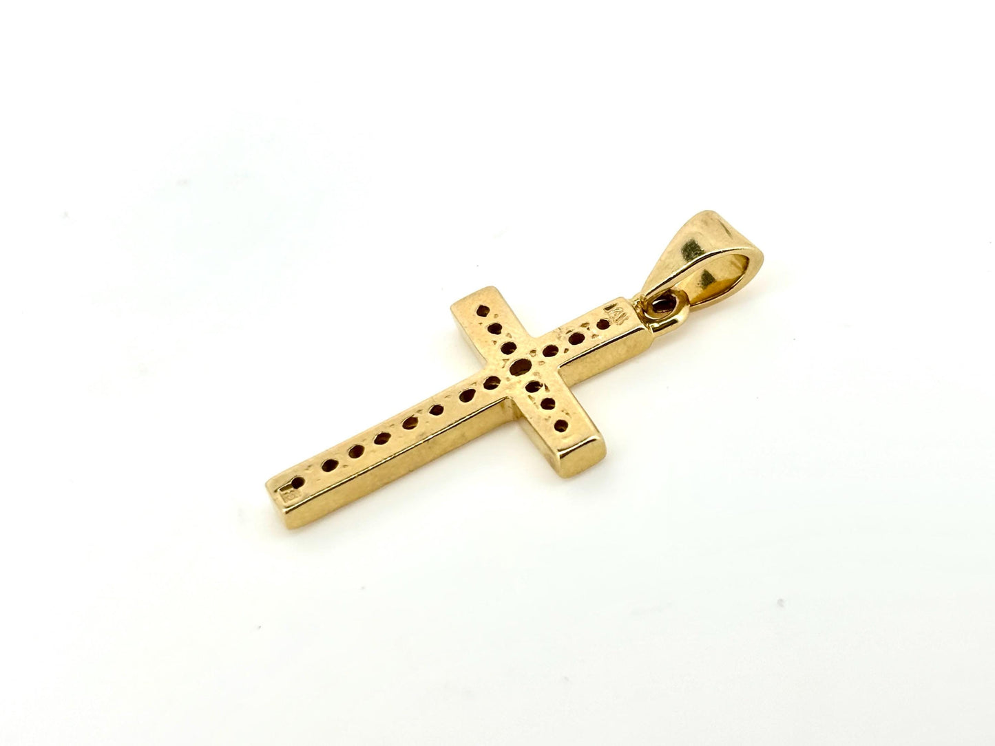 14K Solid Yellow Gold Cross Necklace Jesus Christ Pendant Diamond Cross Christian Gift for her Chritian Gift for Wife Christmas Gift