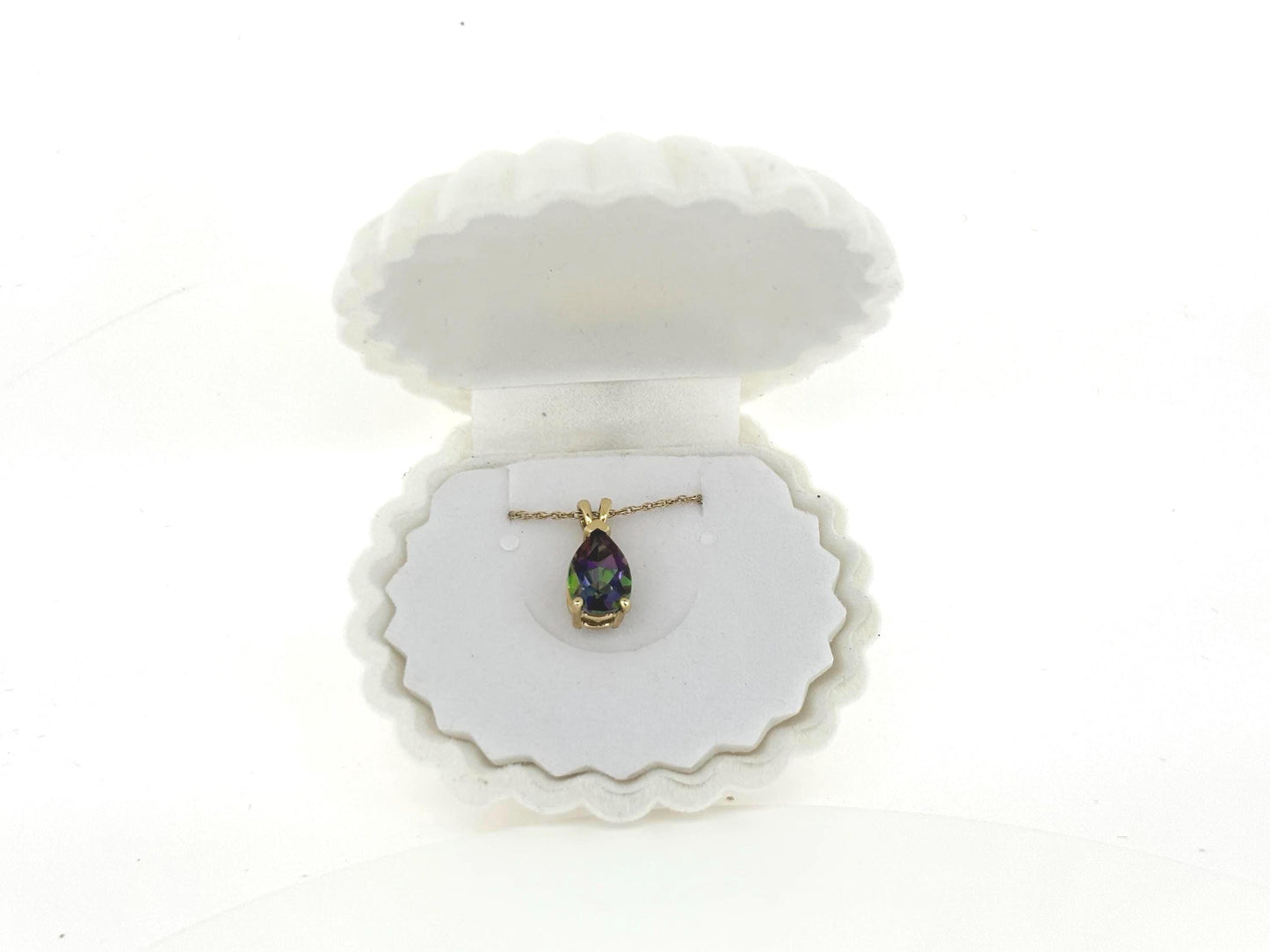 Island Light Mystic Topaz Pendant – 14k Solid Gold Necklace