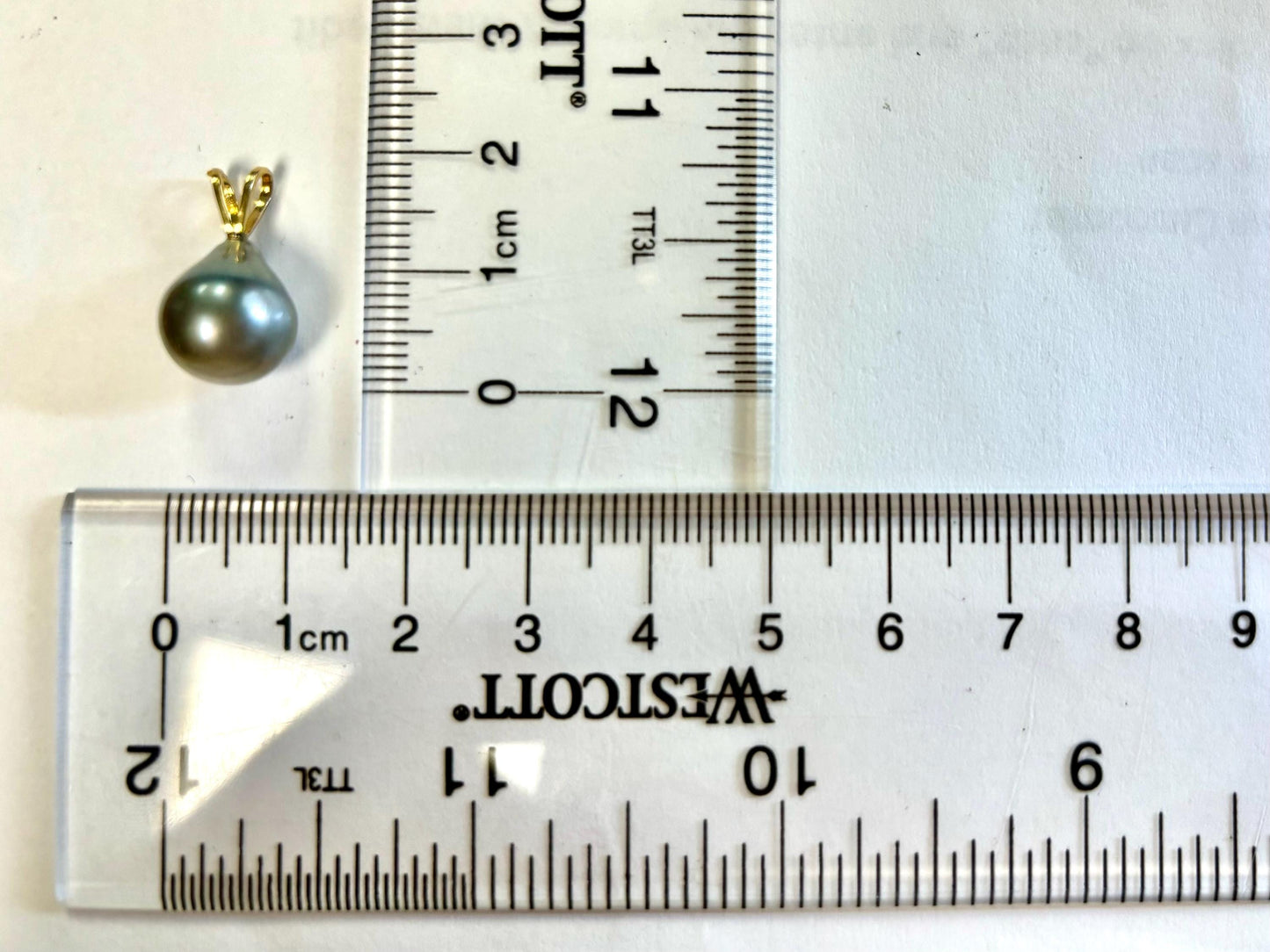 Genuine Natural Tahitian Pearl Necklace Ocean Blue Pearl Pendant with 14K Gold Chain Black Pearl Necklace Birthday Gift for Her Gift for Mom