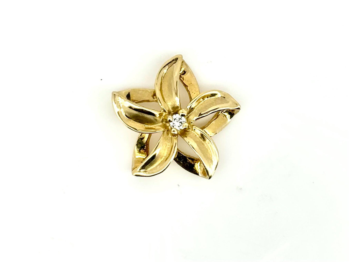 14K Solid Gold Plumeria Pendant Flower Pendant Necklace Gold Pendant Birthday Gift for her Gift for Mom Flower Necklace