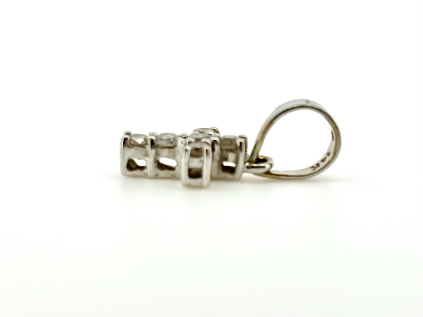 14K Solid White Gold Cross Necklace Jesus Christ Pendant Diamond Cross Christian Gift for her Chritian Gift for Wife Christmas Gift