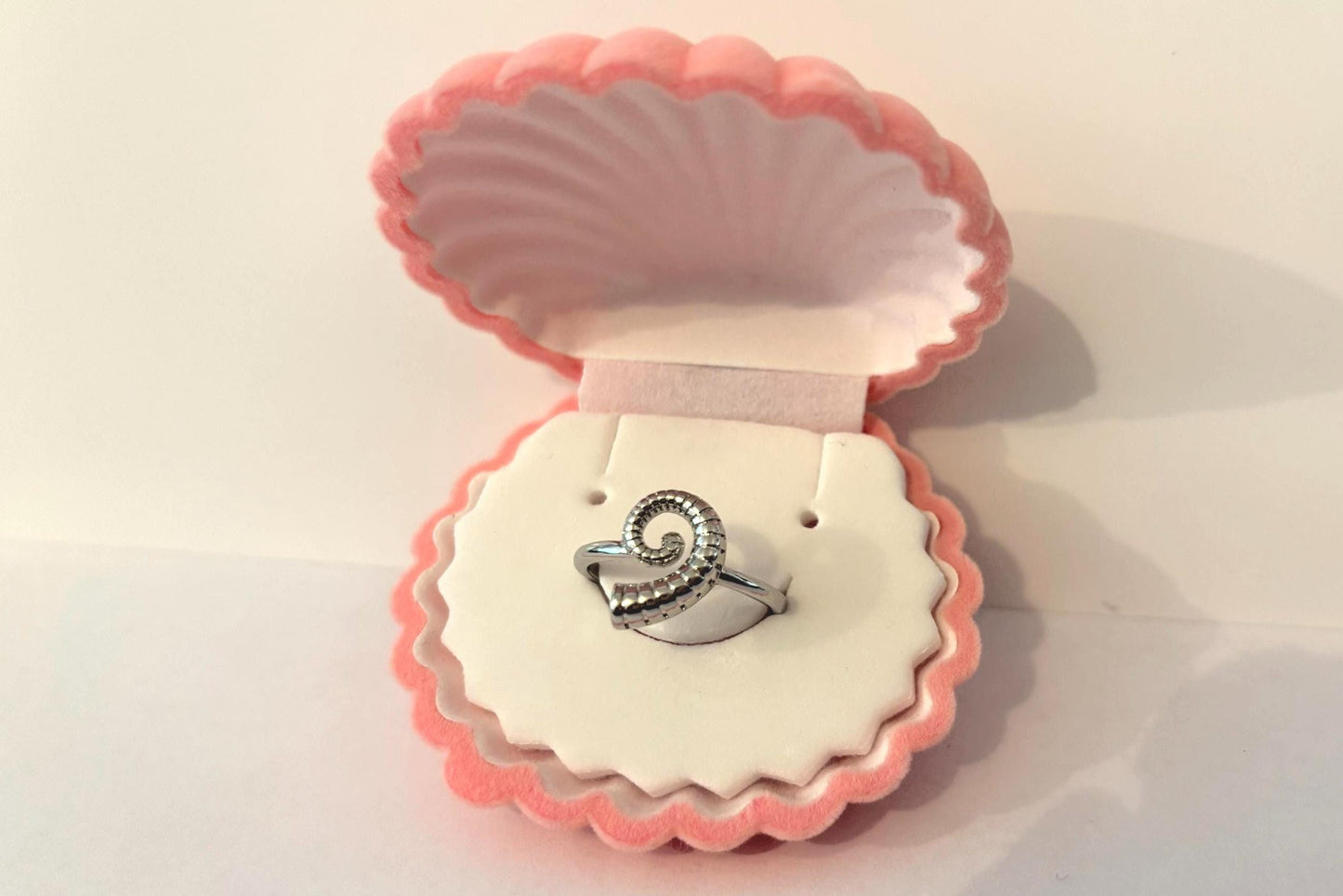 Shell Ring - Adjustable 14K Gold Plated Stainless Steel Stackable Beach Jewelry