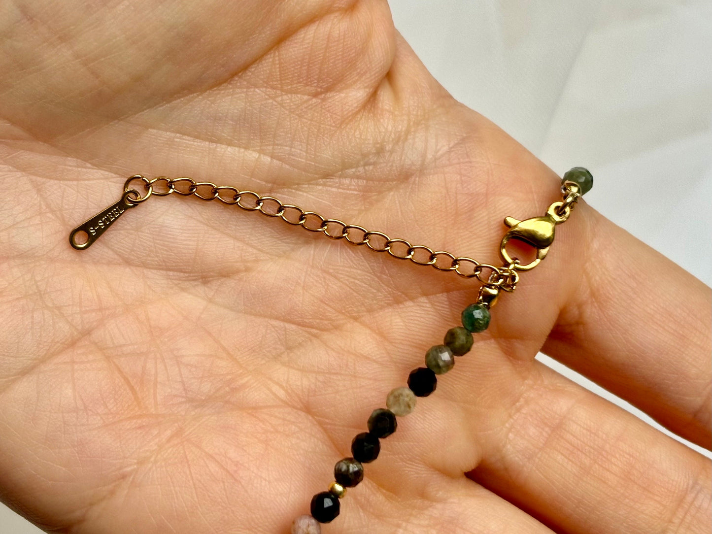 Healing Crystal Birthstone October Bracelet Genuine Freshwater White Pearl Rainbow Tourmaline Bracelet Adjustable Tarnish Free Gift For Her