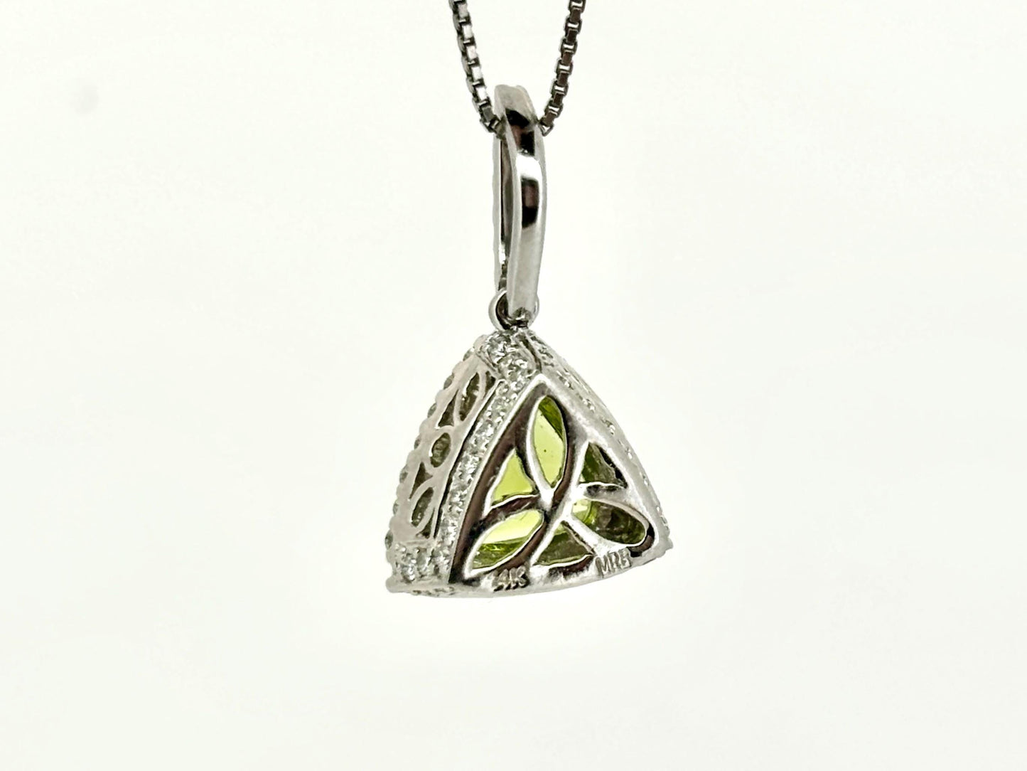 14K Solid Gold Pendant Peridot Pendant Hawaiian Diamond Pendant Peles Tears Birthday Gift for Her Gold Necklace Peridot Necklace