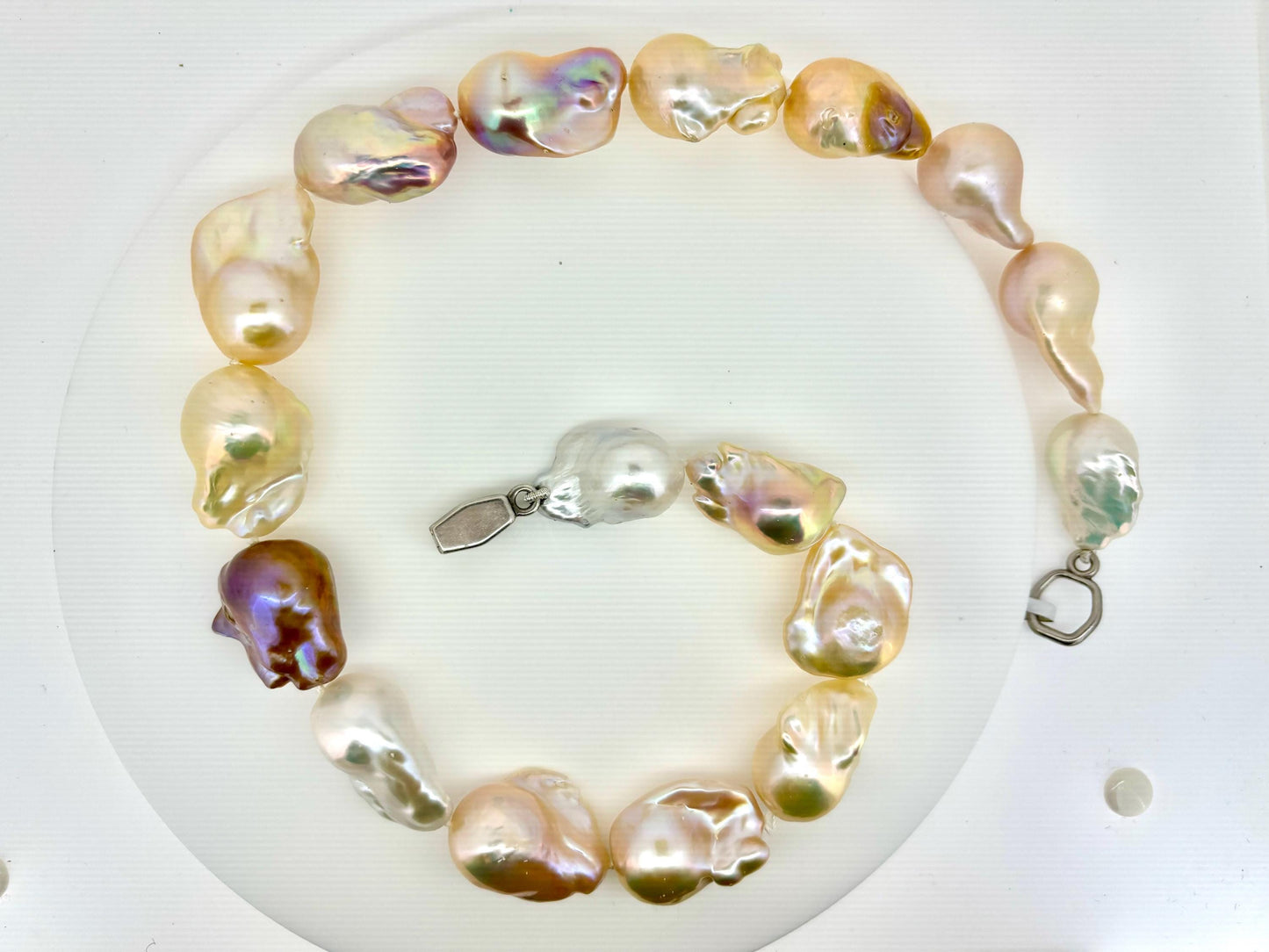 Genuine Natural Baroque Pearl Necklace 925 Sterling Silver Magnet Closure Elegant Lavender Pearl Necklace Birthday Gift for Her Gift for Mom