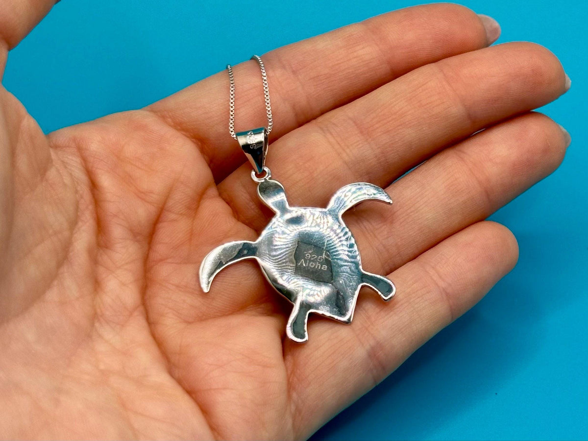Koa Wood Turtle Necklace | Hawaiian Honu, 925 Sterling Silver, chain, gift, moana – handmade Hawaiian jewelry, Island Goddess Jewelry