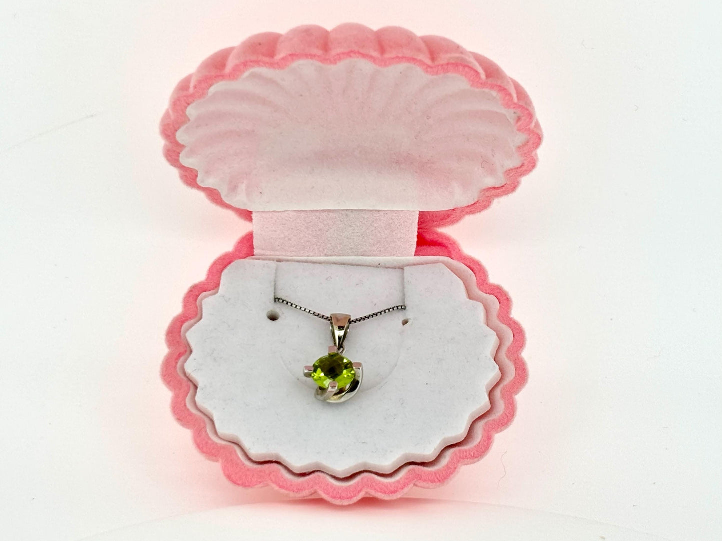 14K Solid Gold Necklace Peridot Pendant Hawaiian Diamond Peles Tears - Birthday Gift for Her Gift For Mom Green Necklace Peridot Necklace