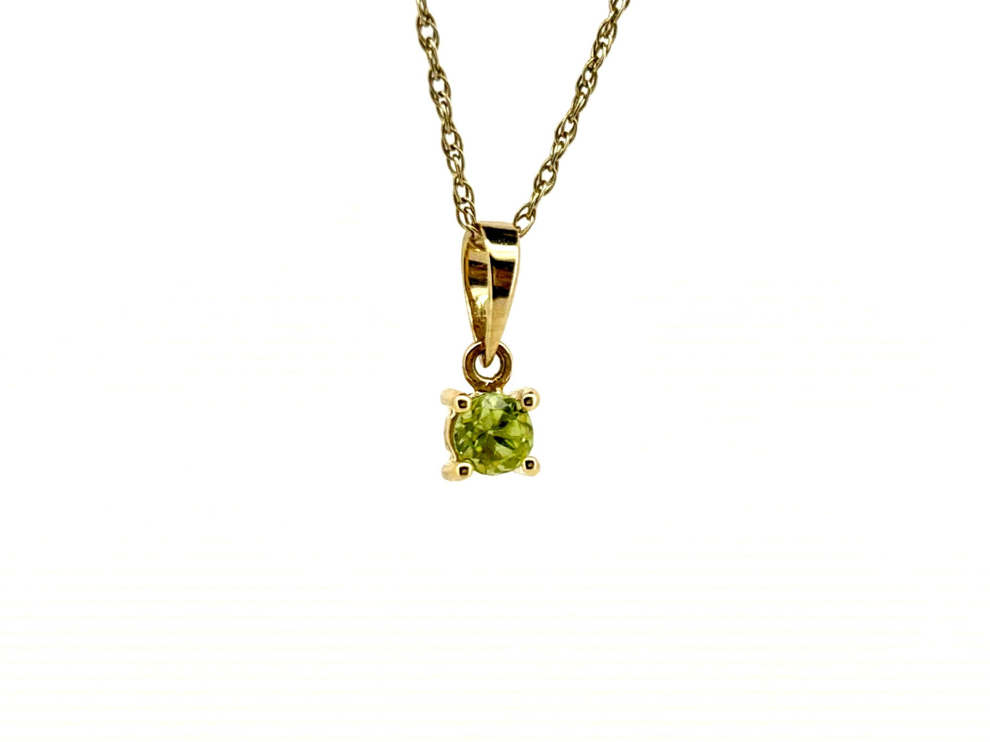 14K Solid Gold Necklace Peridot Pendant Hawaiian Diamond Peles Tears - Birthday Gift for Her Gift For Mom Green Necklace Peridot Necklace