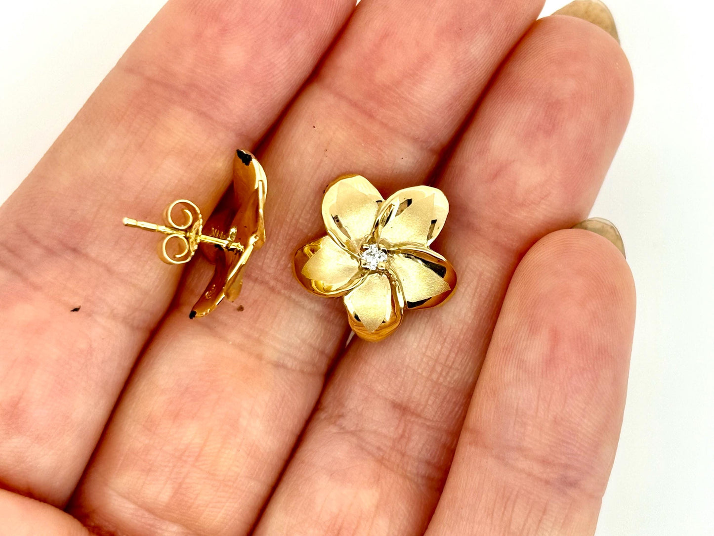 14K Solid Gold Plumeria Pendant Flower Pendant Necklace Gold Pendant Birthday Gift for her Gift for Mom Flower Necklace