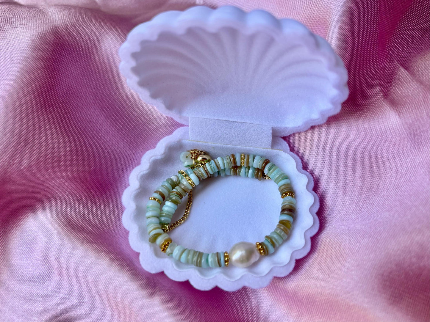 Amazonite Genuine Natural Freshwater White Pearl Bracelet, Birthday Gift for Her Girlfriend - Grandma Gift Gold Bracelet Crystal Healing