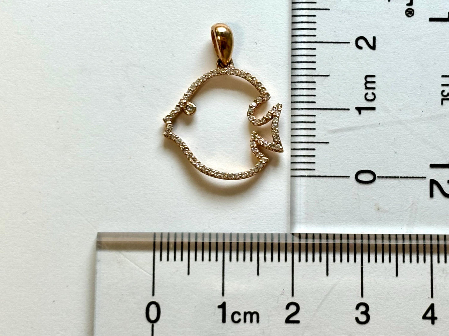 14K Rose Gold Fish Pendant, Fish Necklace Diamond Necklace Diamond Pendant Birthday Gift For Her For mom Anniversary Gift Christmas Gift