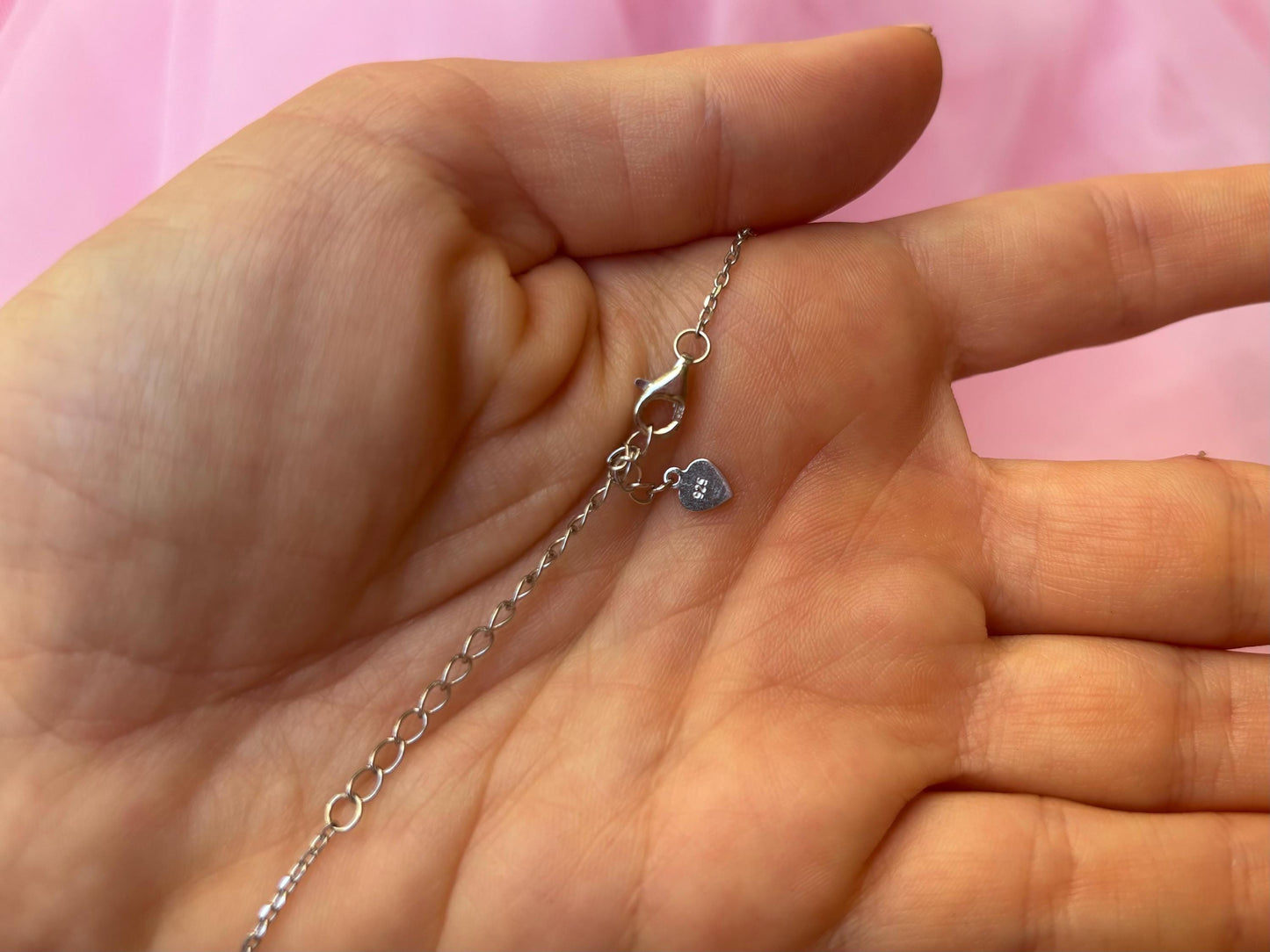 Hawaiian Blue Cubic Zirconia Wave Necklace - 925 Sterling Silver