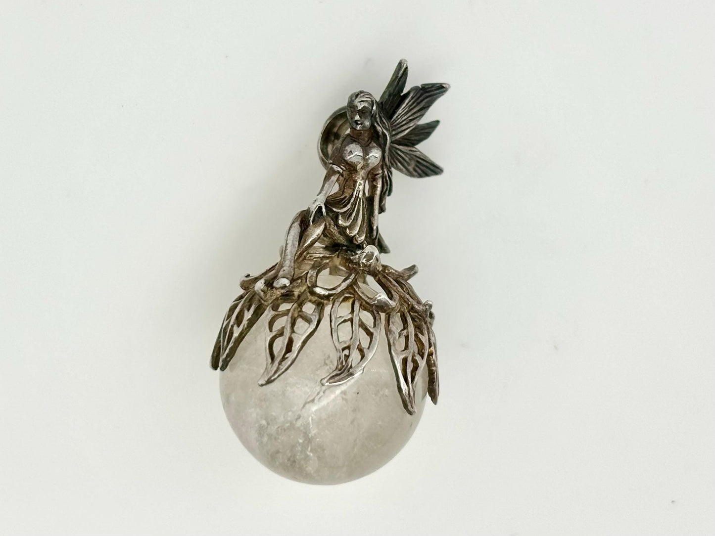 Fairy Necklace Fairy Pendant Halloween Necklace Costume Jewelry Rose Quartz Pendant Witch Jewelry Witch Pendant Spooky Season Jewelry