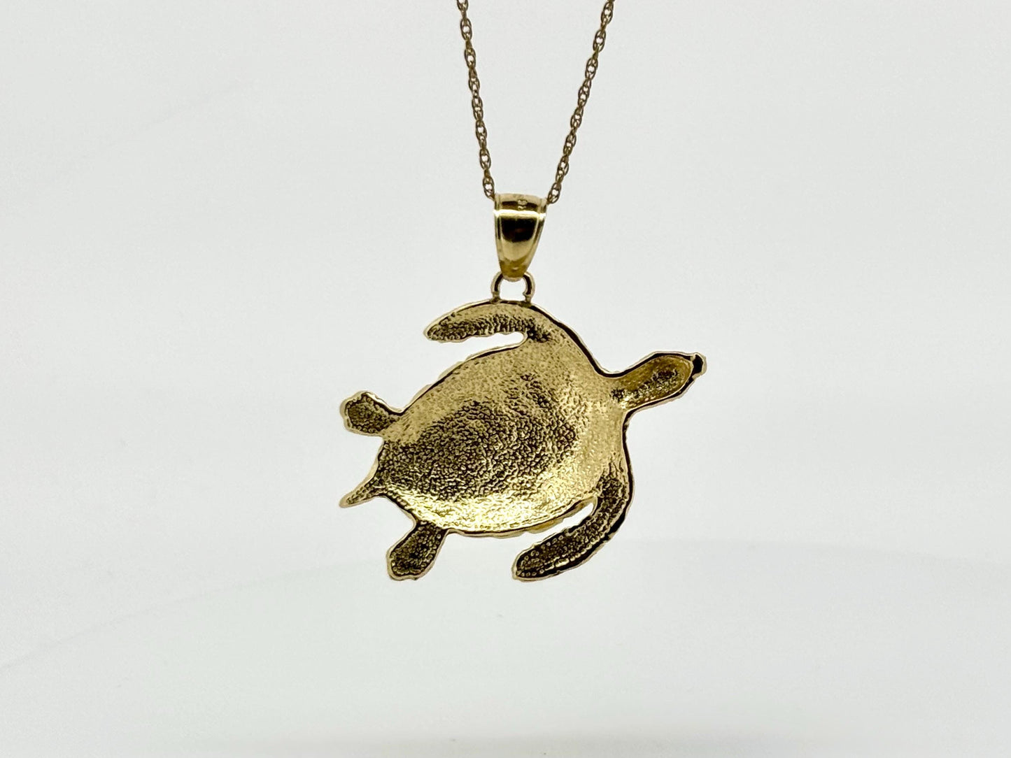 14K Solid Gold Turtle Pendant Hawaiian Turtle Honu Pendant Birthday Gift for Her Gift for Wife Gift for Girlfriend Tropical Beach Jewelry
