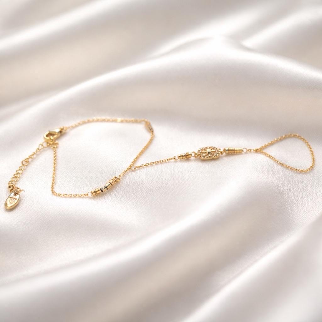 Star Hand Chain Bracelet – Adjustable North Star Ring | Celestial Minimalist Jewelry