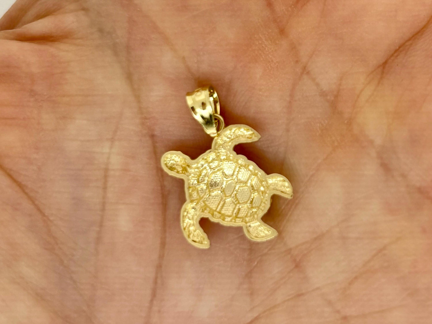 14K Solid Gold Turtle Pendant Hawaiian Turtle Honu Pendant Birthday Gift for Her Gift for Wife Gift for Girlfriend Tropical Beach Jewelry