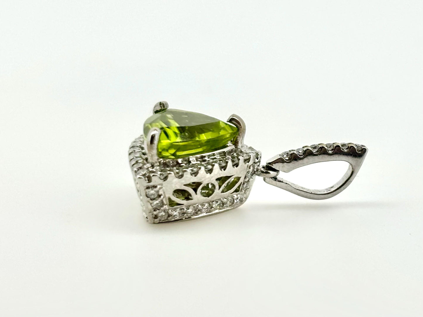 14K Solid Gold Pendant Peridot Pendant Hawaiian Diamond Pendant Peles Tears Birthday Gift for Her Gold Necklace Peridot Necklace