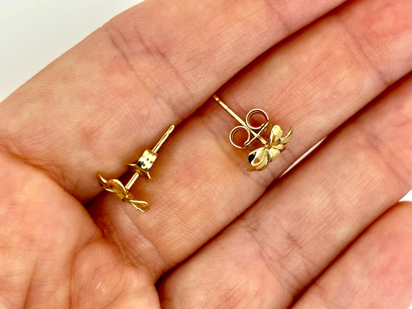14K Solid Gold Plumeria Flower Studs Gold Earrings Gold Studs Birthday Gift for her Gift for Mom Flower Earrings