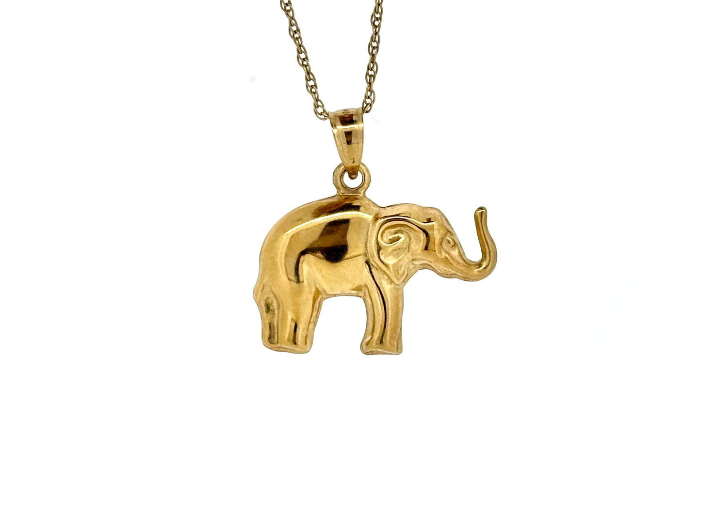 14K Solid Gold Elephant Pendant Necklace – Gift for Her, Mom, Wife, Daughter, Birthday, Anniversary, Protective Good Luck Jewelry