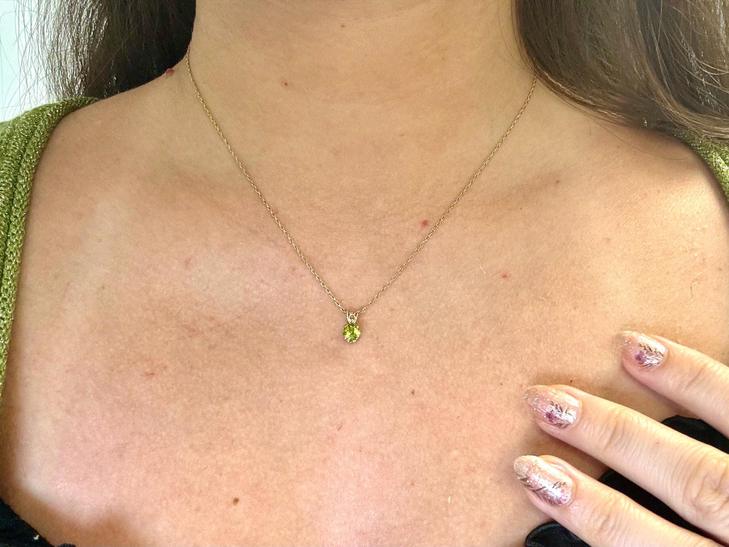 Green Goddess Pendant - 14K Solid Gold Peridot Pendant