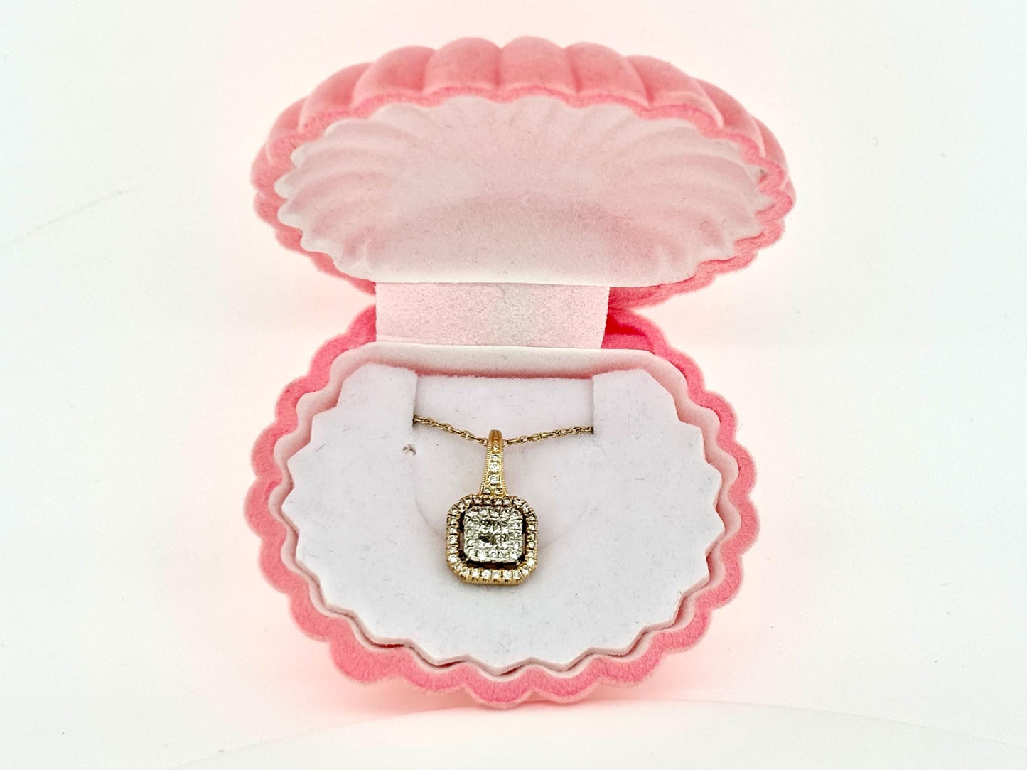 14K Yellow Gold Diamond Pendant, Dainty Diamond Necklace Charm Natural Diamonds, Gift for Her Birthday, Anniversary, Wedding jewelry