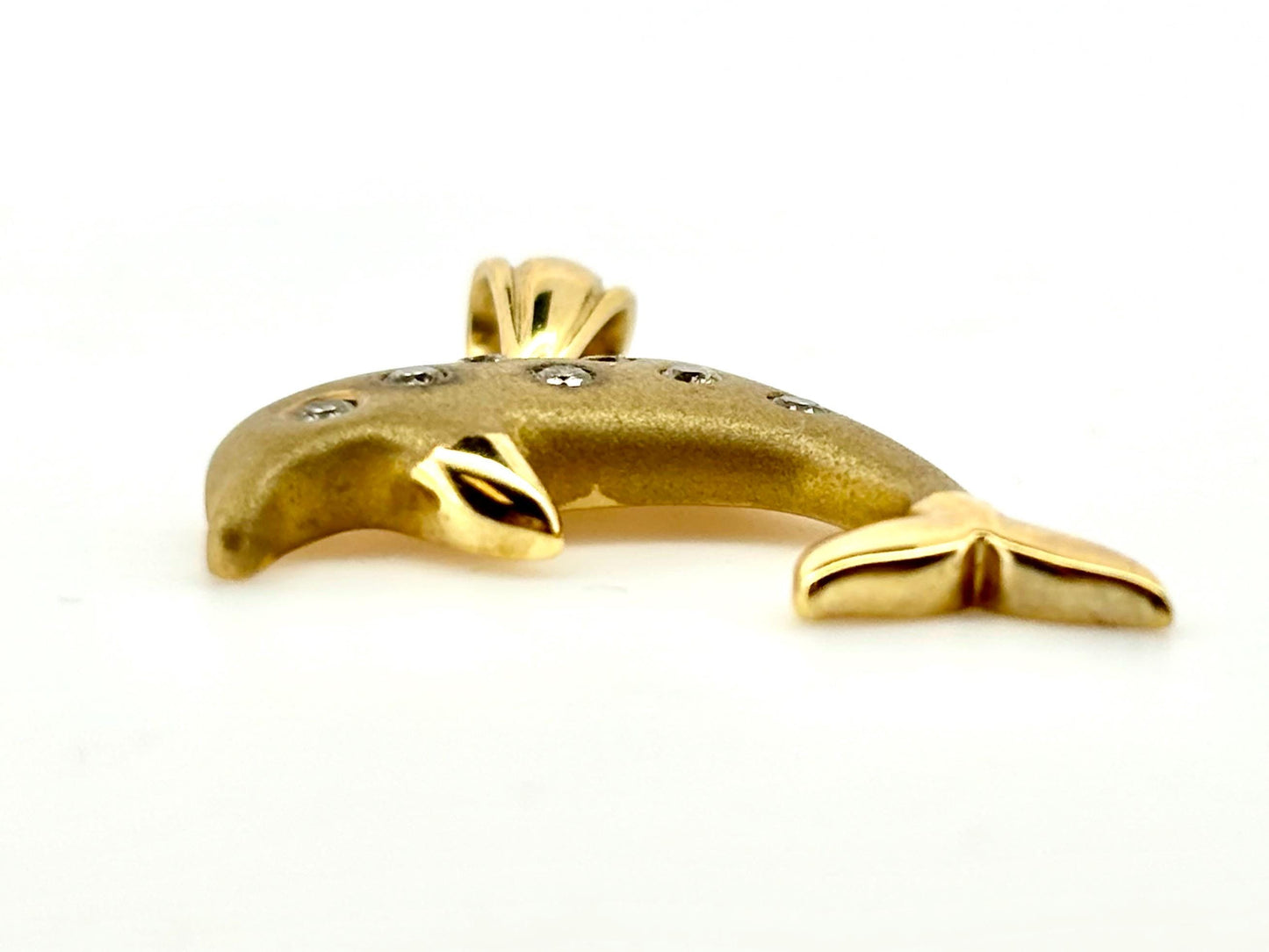14K Solid Gold Hawaiian Dolphin Necklace, Dolphin Pendant Diamond Pendant  Sealife Birthday Gift for Her Gift for Mom, Girlfriend