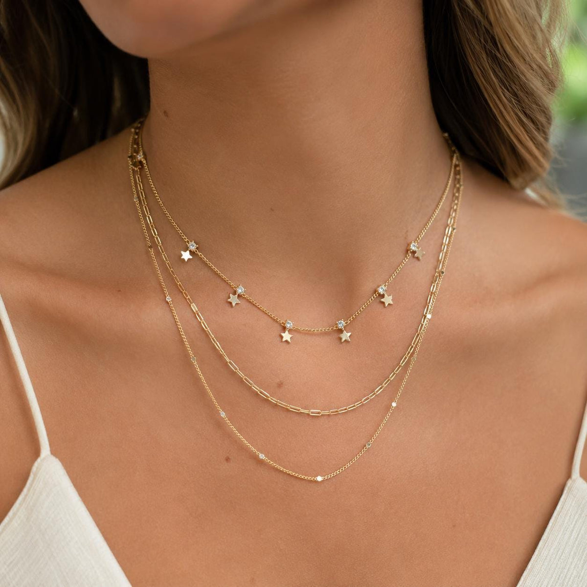 Gold Star Layering Necklace, 14K Gold Plated North Star CZ Pendant, gift for her, astrology lover, celestial jewelry – handmade Hawaiian jewelry, Island Goddess Jewelry